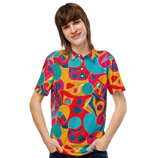 Chromatic Jumble on a Men's Slim Fit Polo Shirt