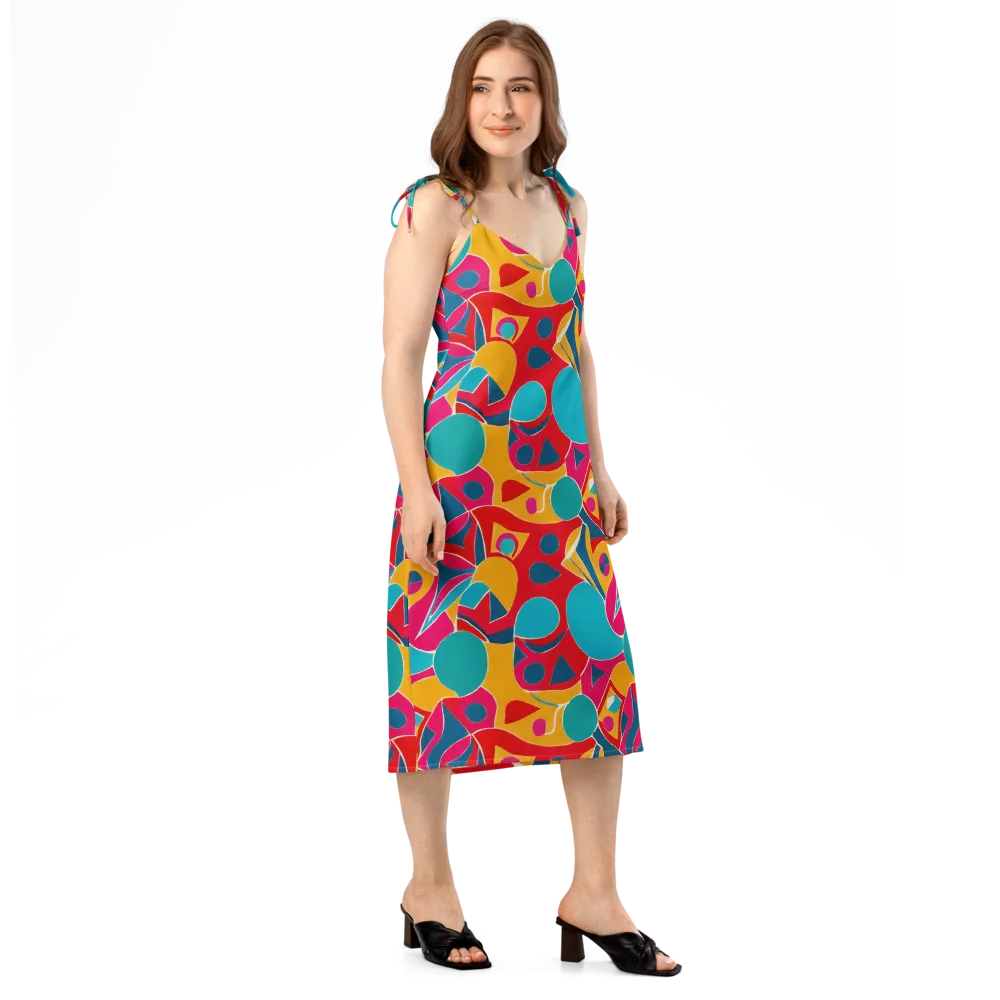 Chromatic Jumble on Slip Dress — Right Front