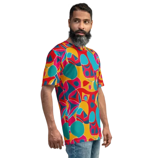 Chromatic Jumble on a Men's Crew Neck T-Shirt