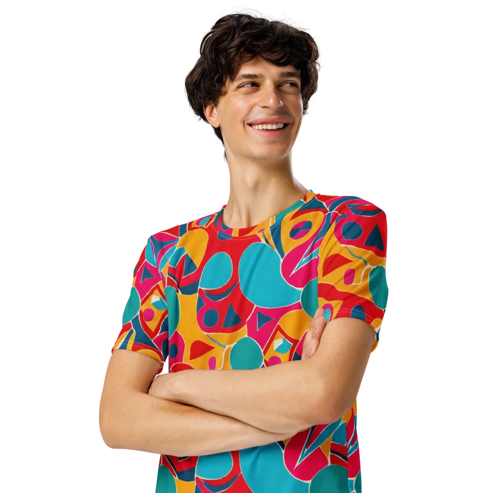 Chromatic Jumble on Men's Crew Neck T-Shirt — Left Front