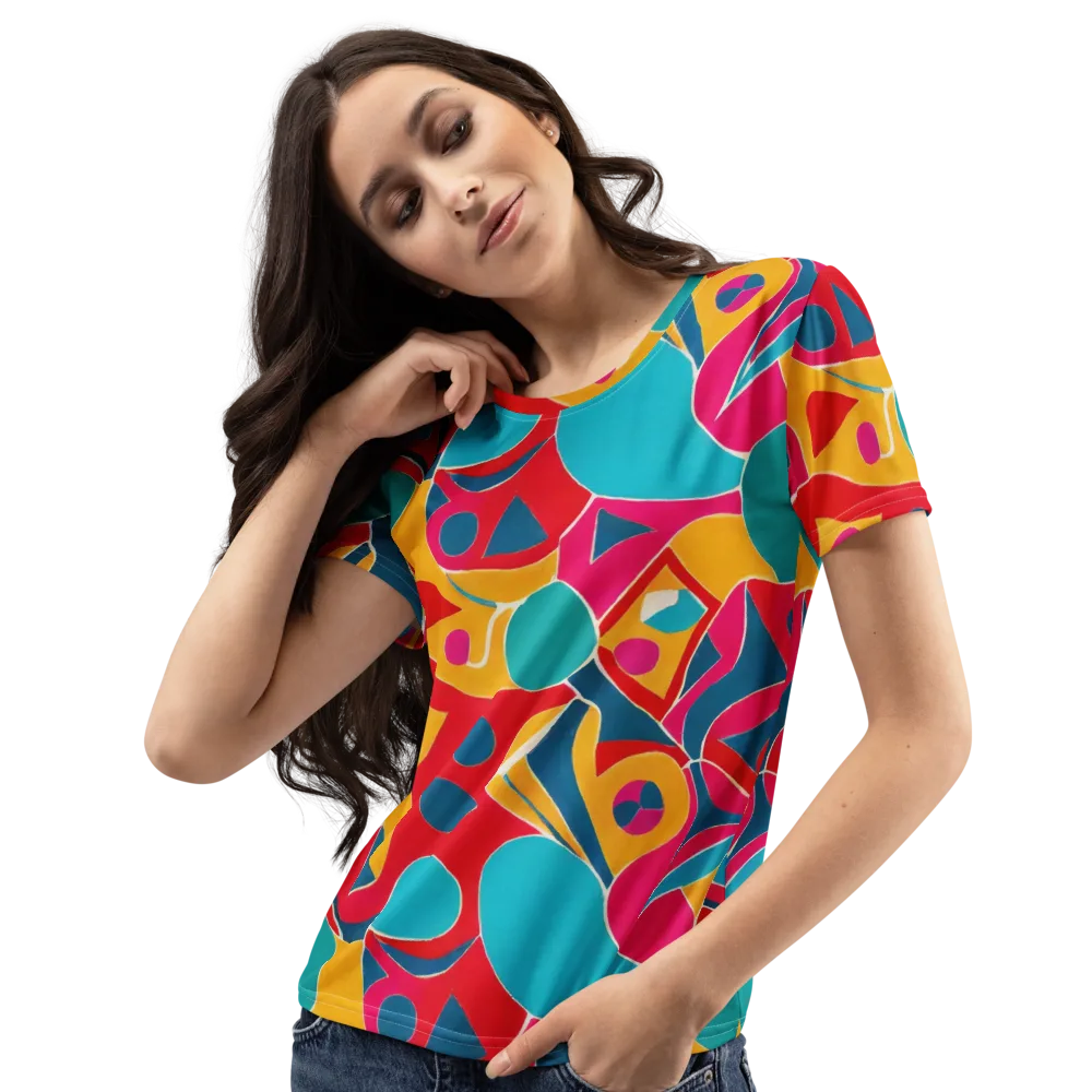 Chromatic Jumble on Women's Crew Neck T-Shirt — Left Front