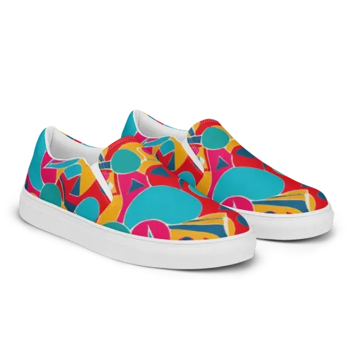 Chromatic Jumble on a Men's Slip-On Canvas Shoes