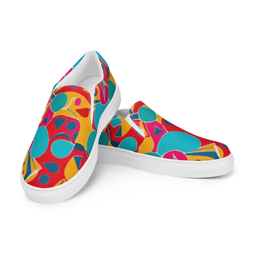 Chromatic Jumble on Men's Slip-On Canvas Shoes — Left Front