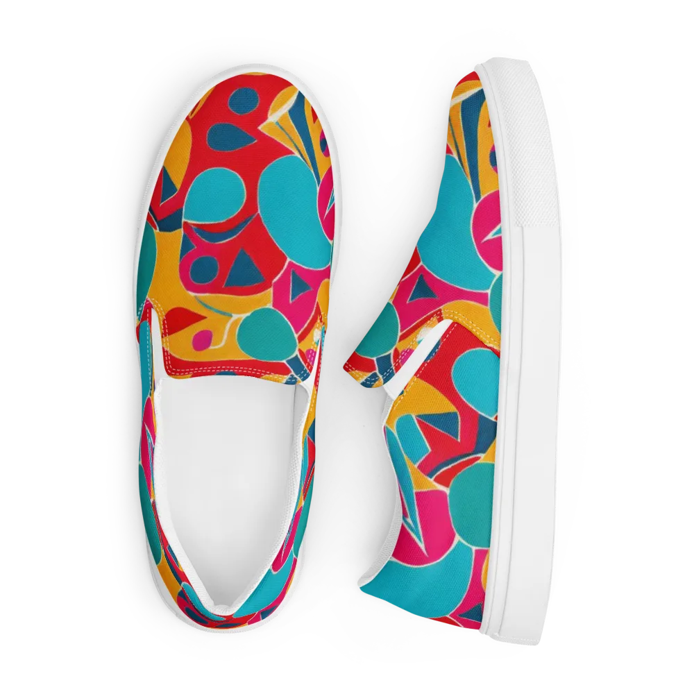 Chromatic Jumble on Men's Slip-On Canvas Shoes — Front