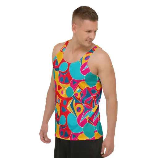 Chromatic Jumble on a Men's Tank Top