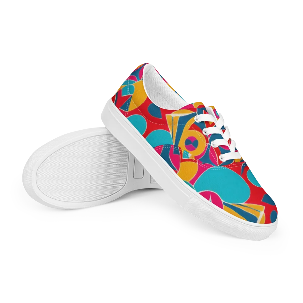 Chromatic Jumble on Men's Lace-Up Canvas Shoes — Right Front