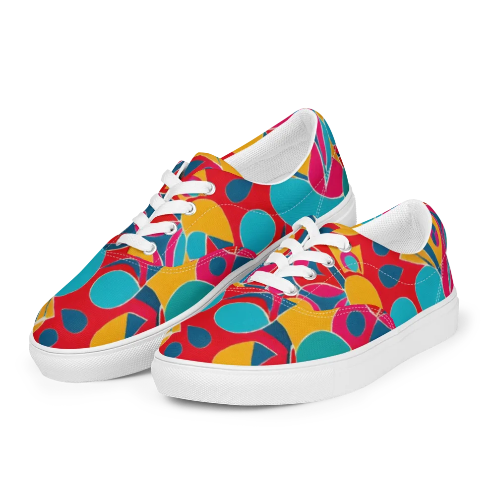 Chromatic Jumble on Men's Lace-Up Canvas Shoes — Left Front