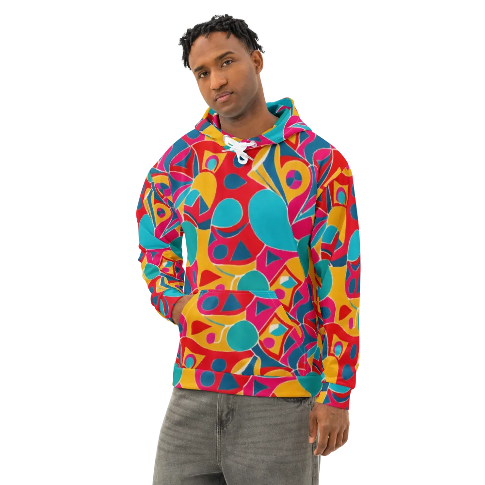 Chromatic Jumble on Cotton Hoodie — Left Front