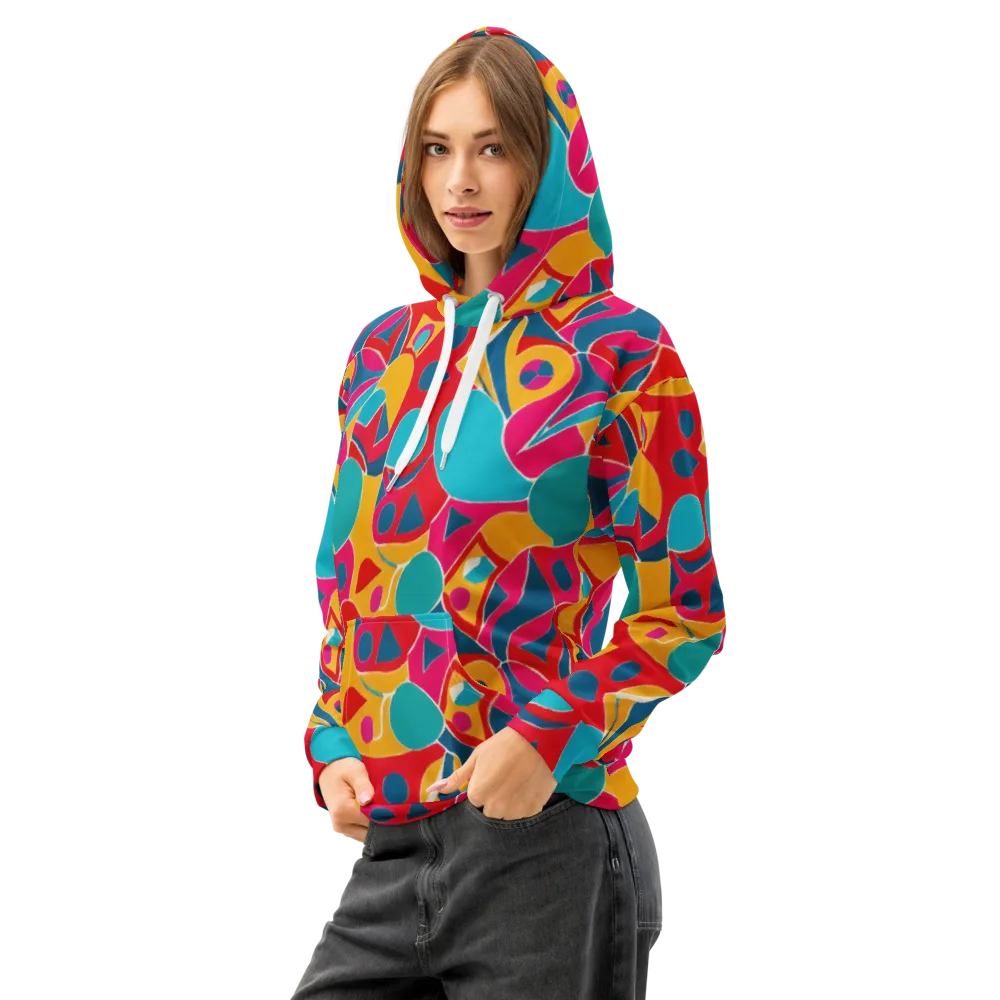 Chromatic Jumble on Cotton Hoodie — Left Front