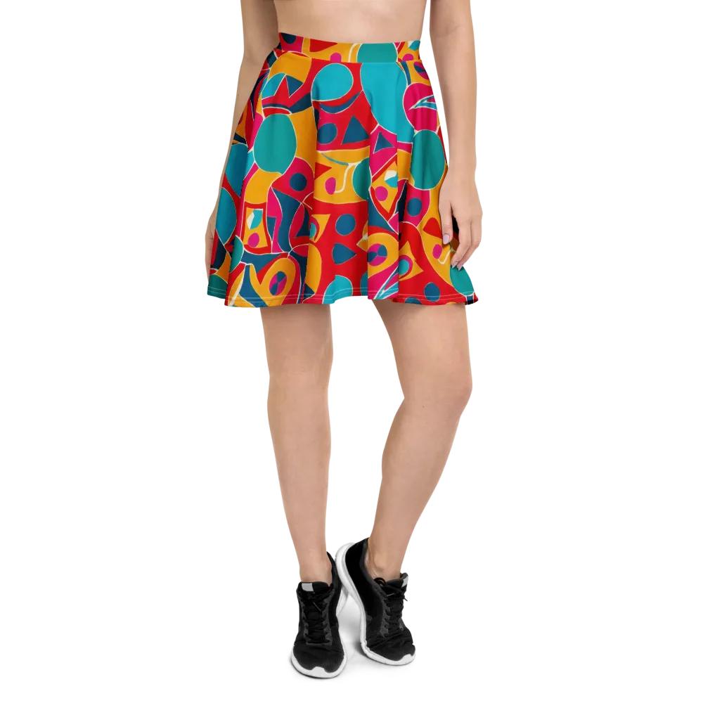 Chromatic Jumble on Skater Skirt — Front