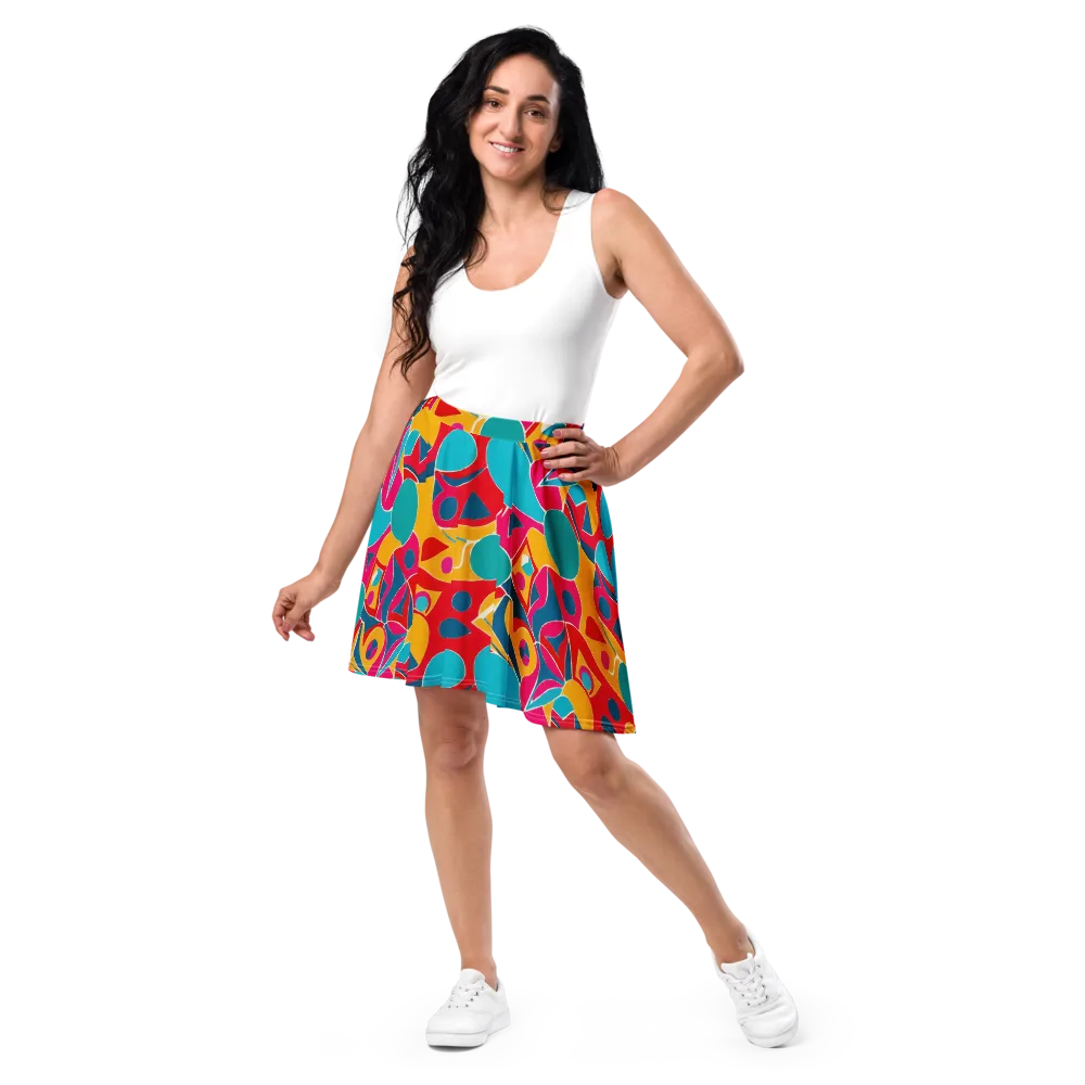 Chromatic Jumble on Skater Skirt — Front