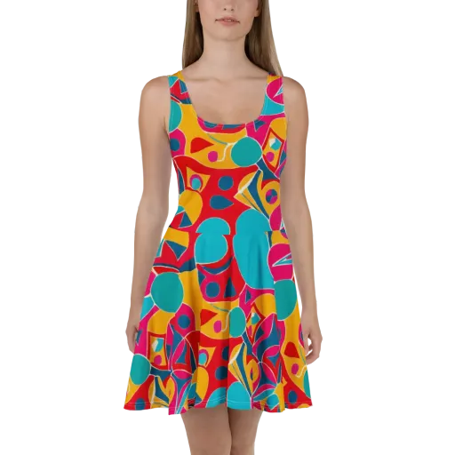 Chromatic Jumble on a Skater Dress