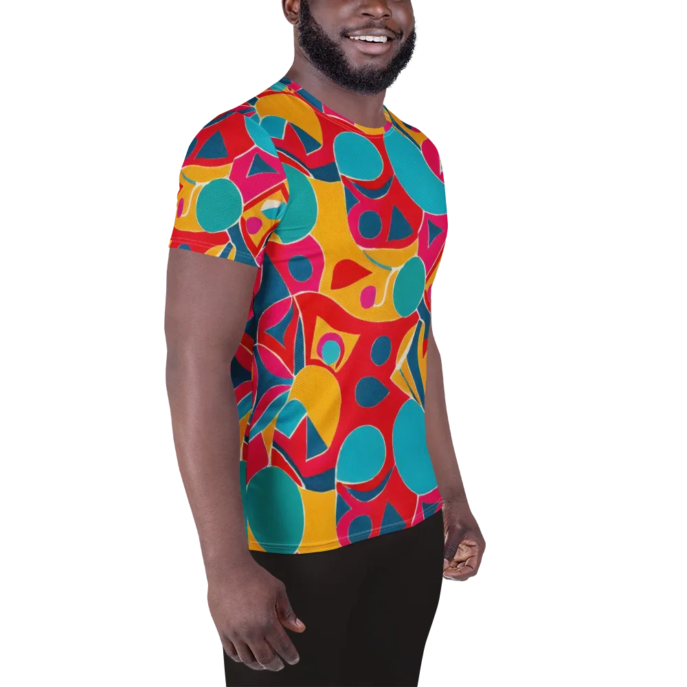Chromatic Jumble on Men's Athletic T-Shirt — Right