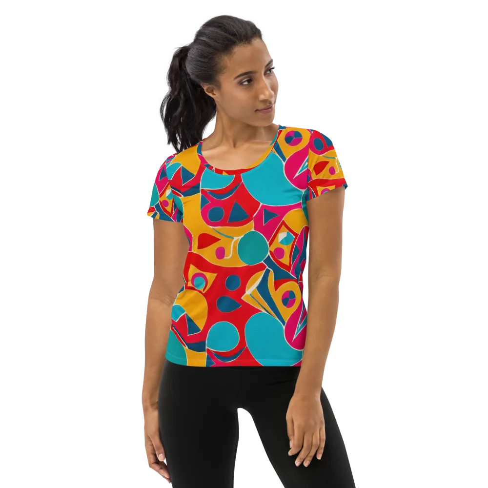 Chromatic Jumble on Women's Athletic T-Shirt — Front