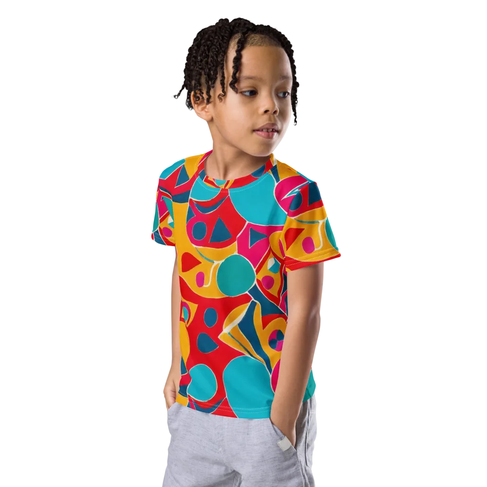 Chromatic Jumble on Kids Crew Neck T-Shirt — Left Front