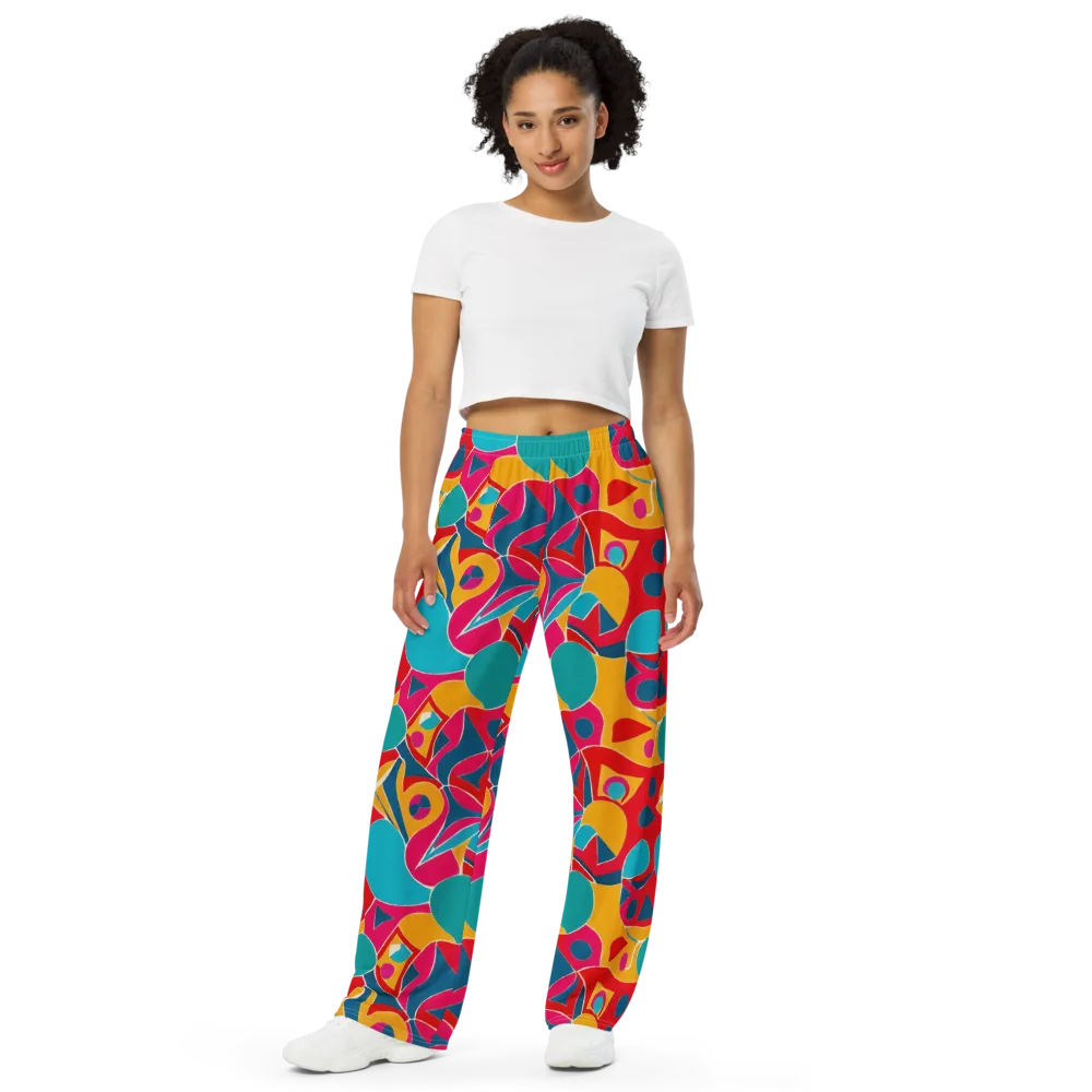 Chromatic Jumble on Wide-Leg Pants — Front