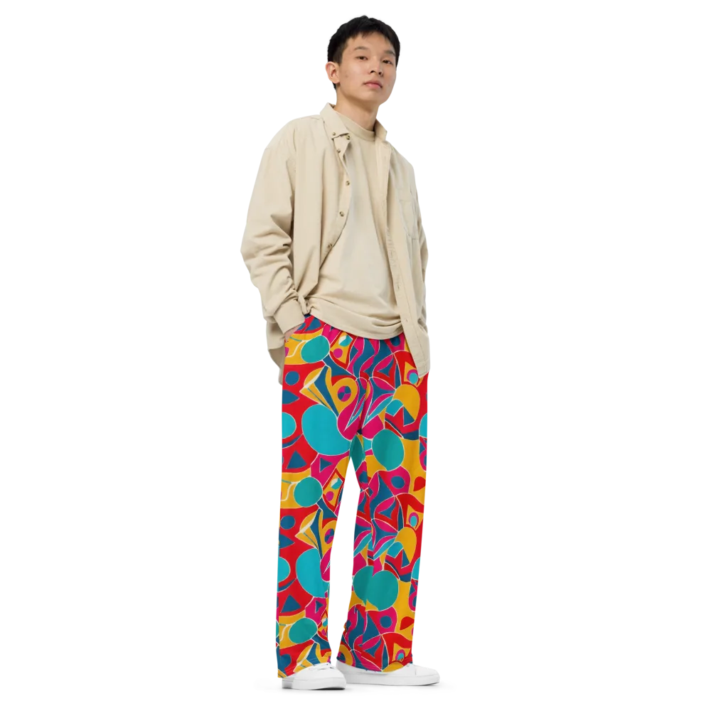 Chromatic Jumble on Wide-Leg Pants — Right Front
