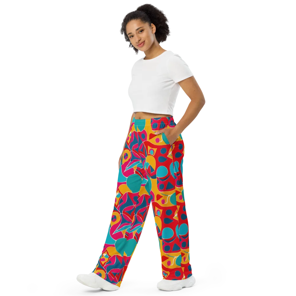 Chromatic Jumble on Wide-Leg Pants — Left Front