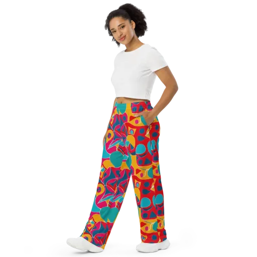 Chromatic Jumble on a Wide-Leg Pants