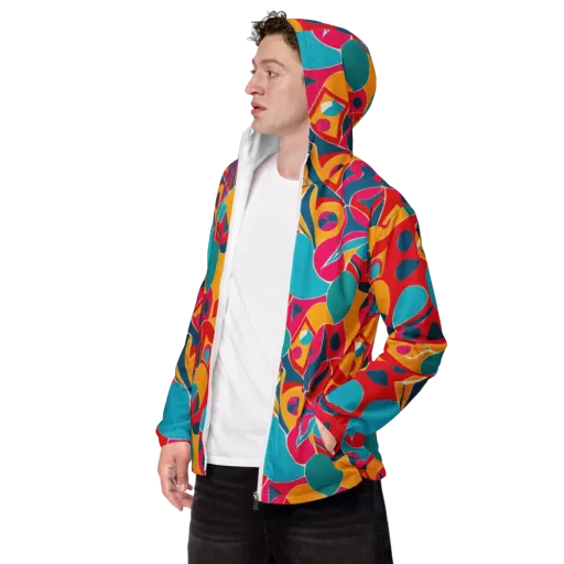 Chromatic Jumble on a Men's Windbreaker