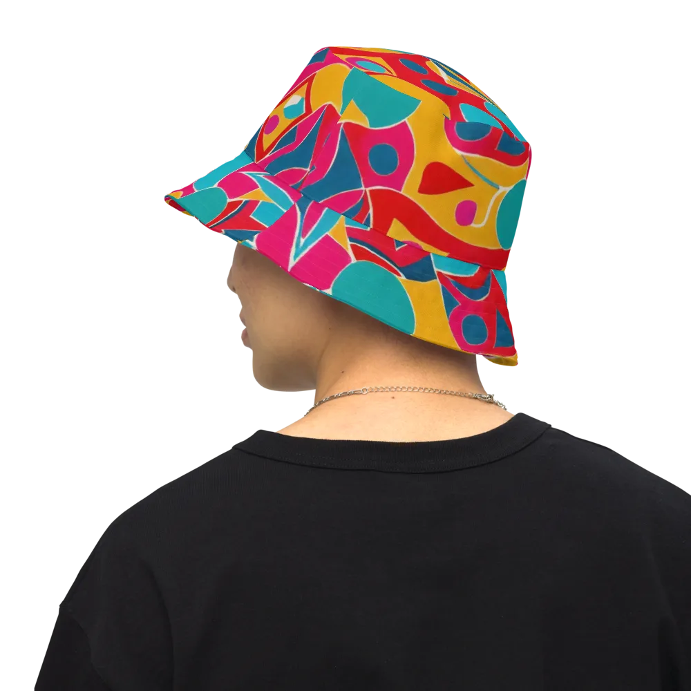 Chromatic Jumble on Reversible Bucket Hat — Back Inside