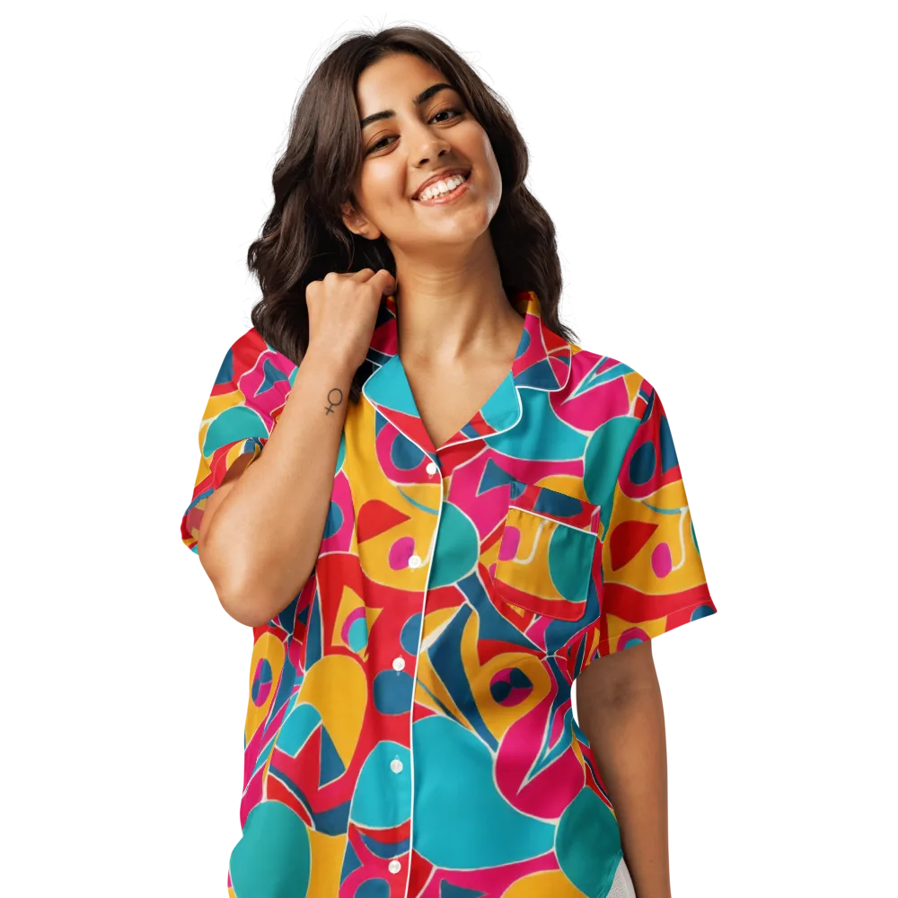 Chromatic Jumble on Women's Short Sleeve Pajama Top — Front