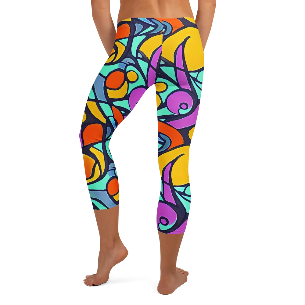 Ultraviolet Pop on Capri Leggings — Back