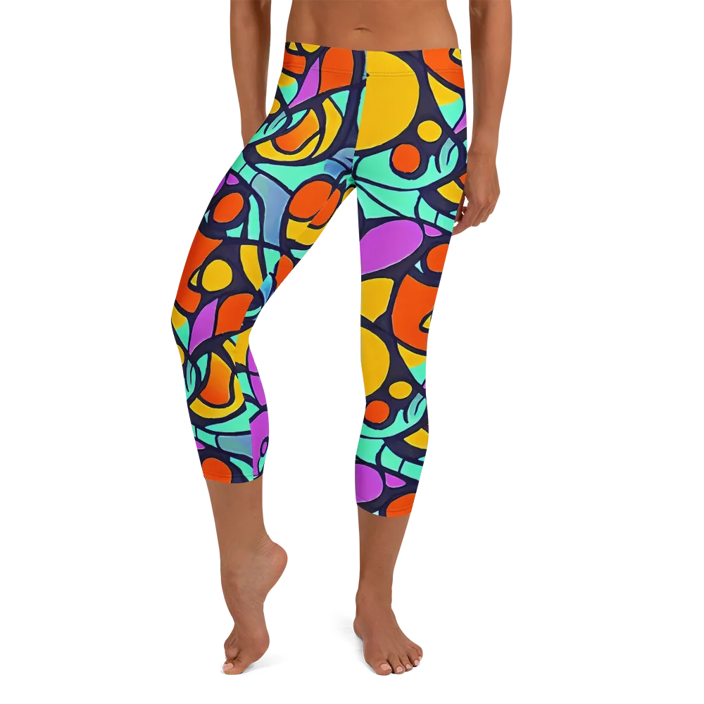 Ultraviolet Pop on Capri Leggings — Front
