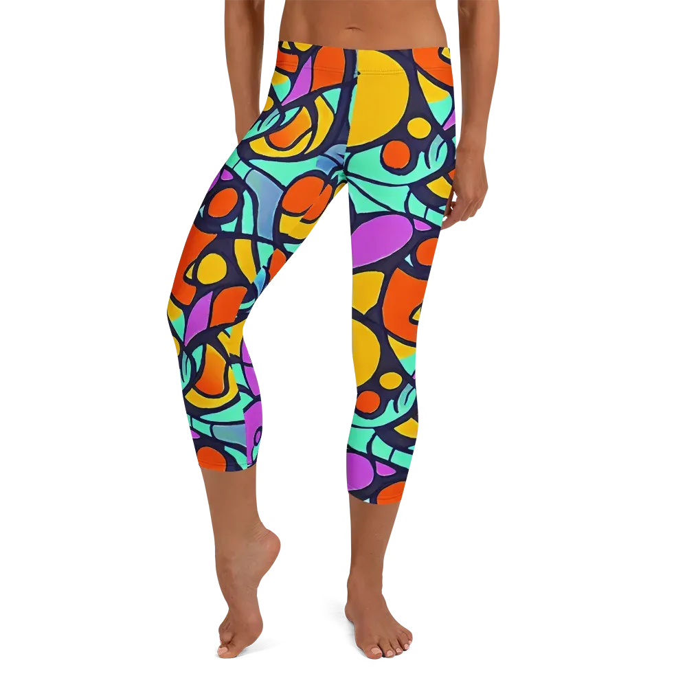 Ultraviolet Pop on Capri Leggings — Front