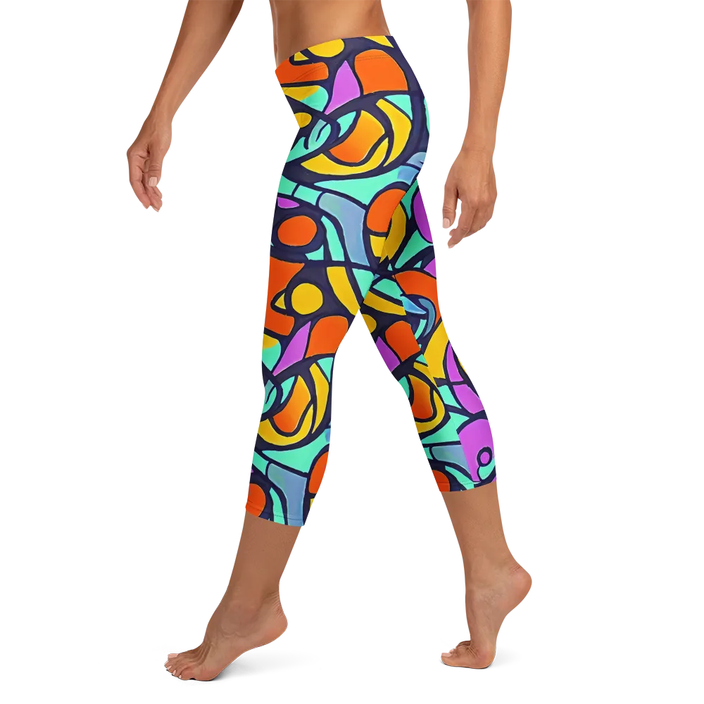 Ultraviolet Pop on Capri Leggings — Left