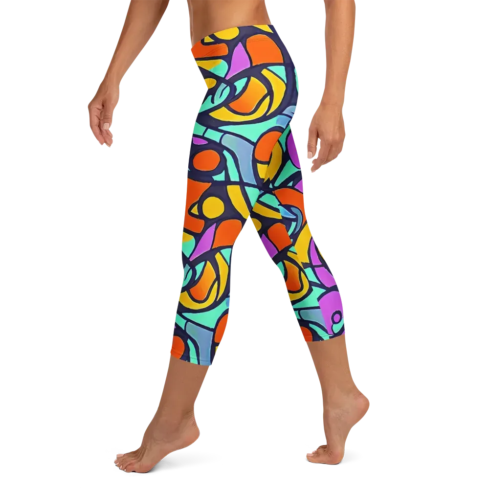 Ultraviolet Pop on Capri Leggings — Left