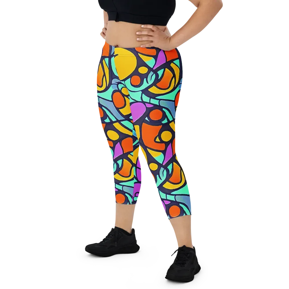 Ultraviolet Pop on Capri Leggings — Front