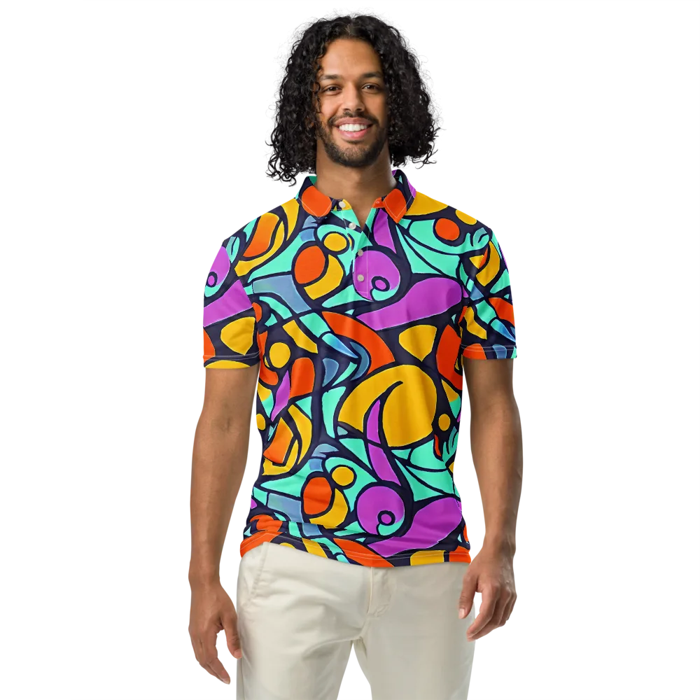 Ultraviolet Pop on Men's Slim Fit Polo Shirt — Front