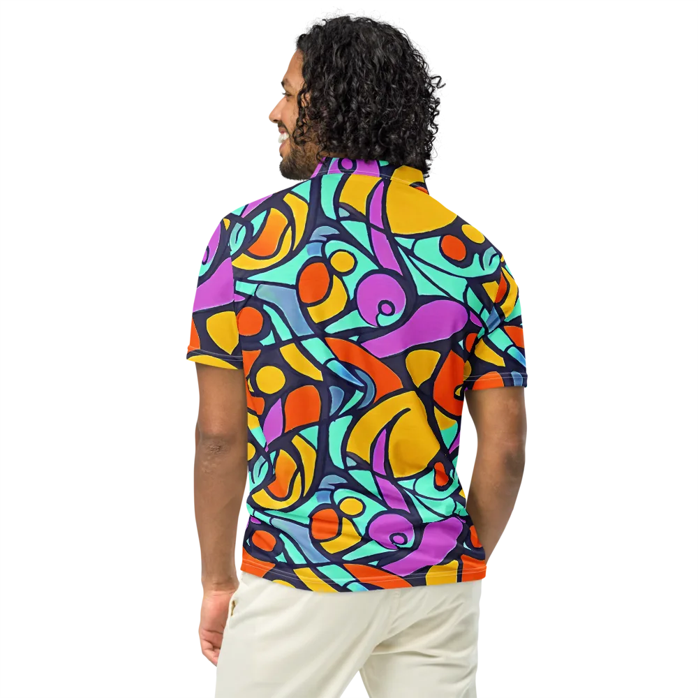 Ultraviolet Pop on Men's Slim Fit Polo Shirt — Back