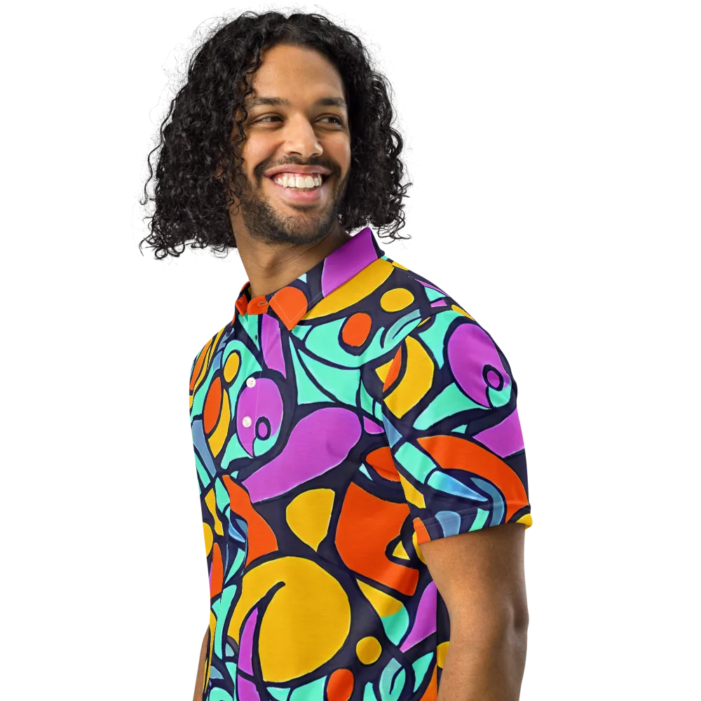 Ultraviolet Pop on Men's Slim Fit Polo Shirt — Left Front