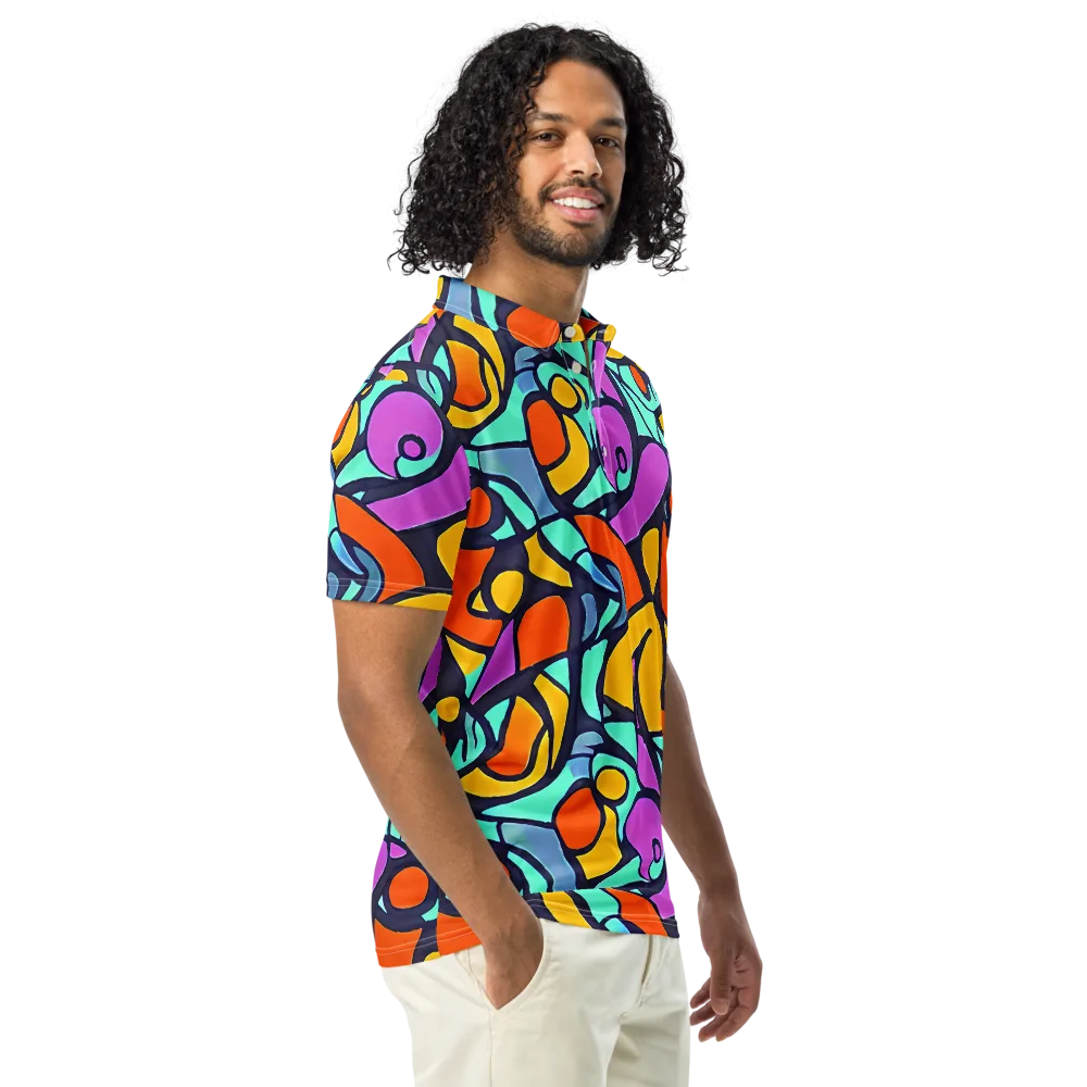 Ultraviolet Pop on Men's Slim Fit Polo Shirt — Right Front
