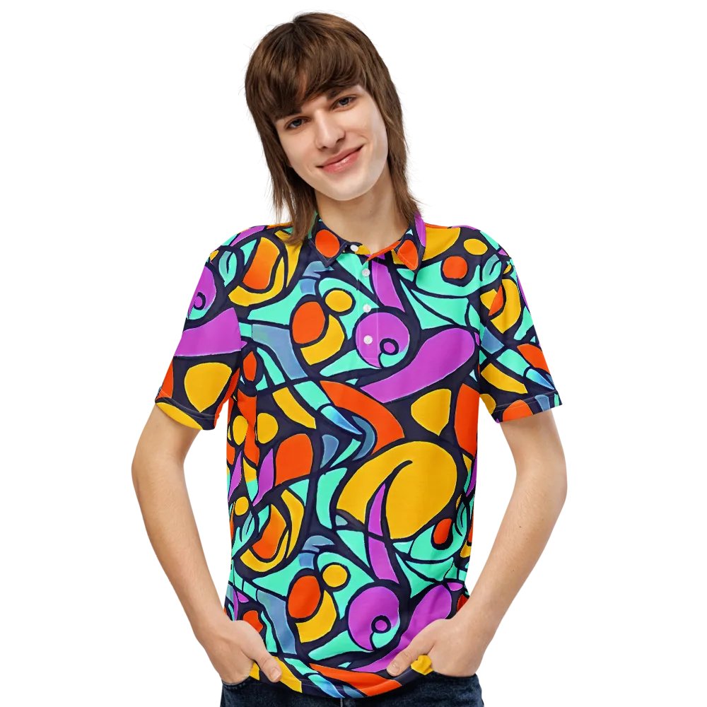 Ultraviolet Pop on Men's Slim Fit Polo Shirt — Front