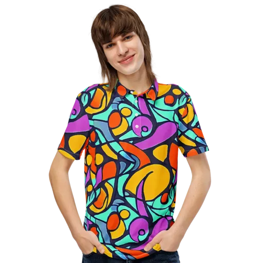Ultraviolet Pop on a Men's Slim Fit Polo Shirt