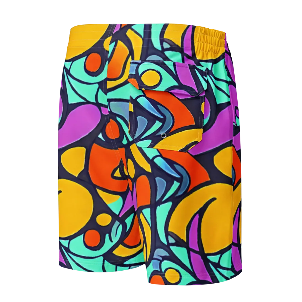 Ultraviolet Pop on Men's Board Shorts — Back