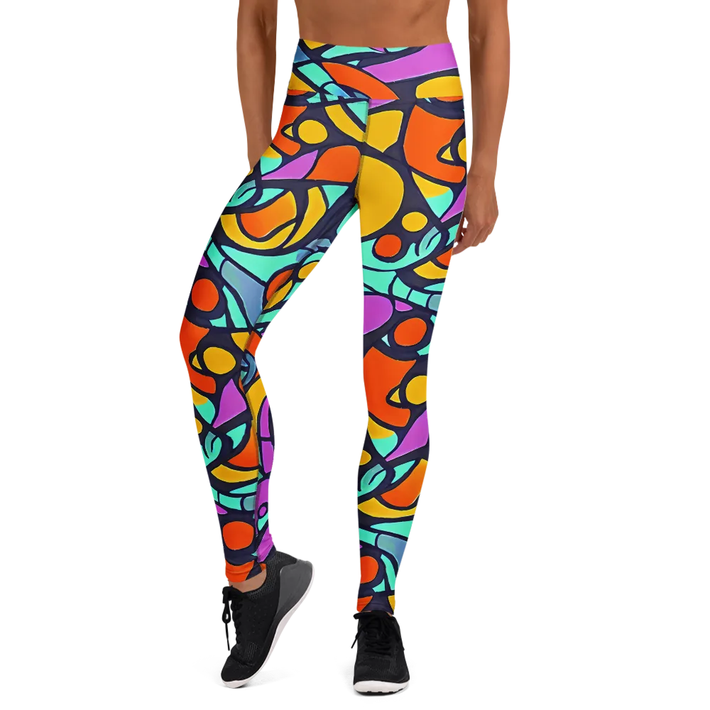 Ultraviolet Pop on Yoga Leggings — Front