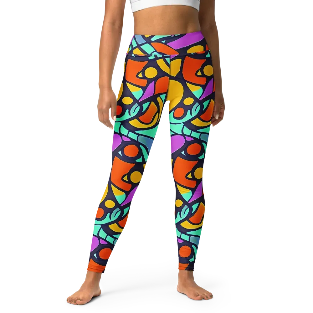 Ultraviolet Pop on Yoga Leggings — Front