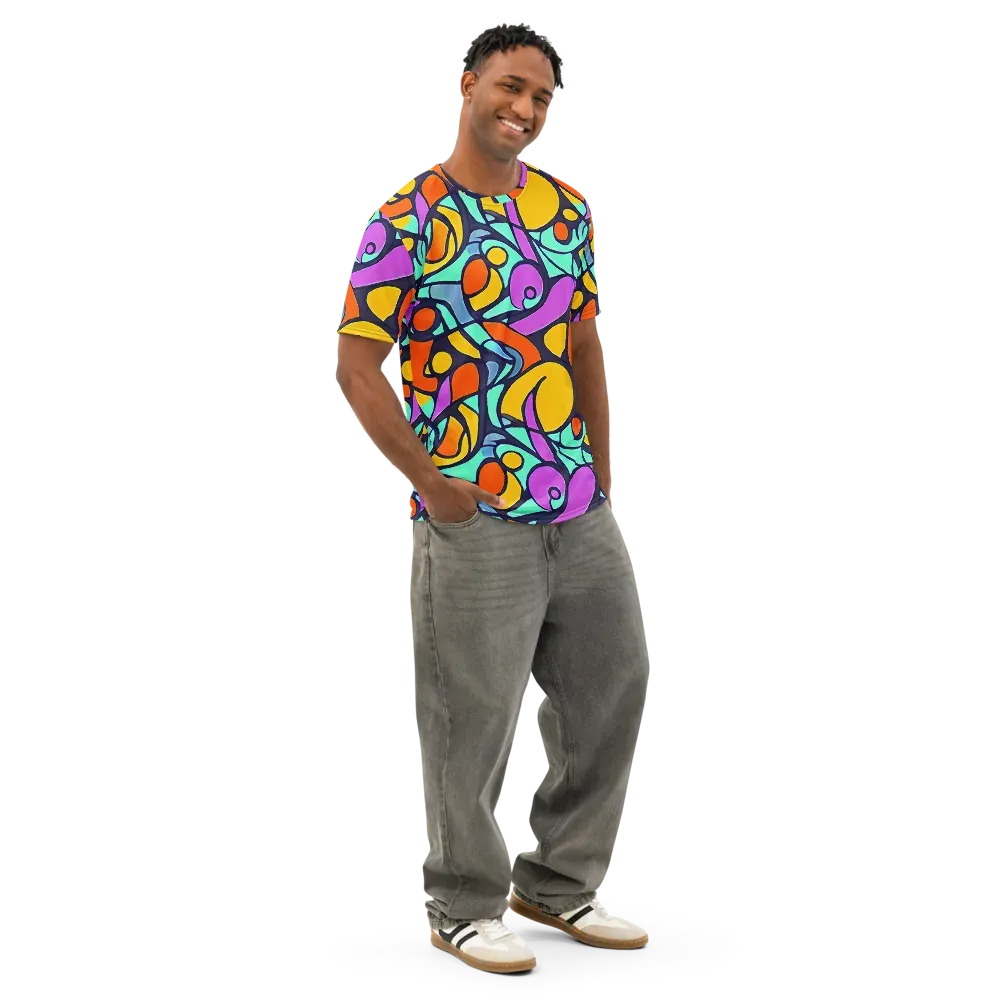 Ultraviolet Pop on Men's Cotton Crew Neck T-Shirt — Right Front