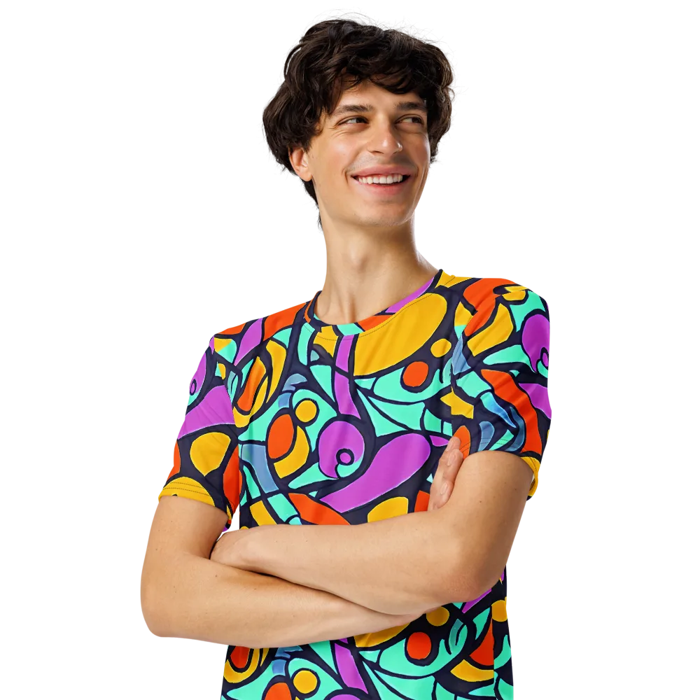 Ultraviolet Pop on Men's Crew Neck T-Shirt — Left Front