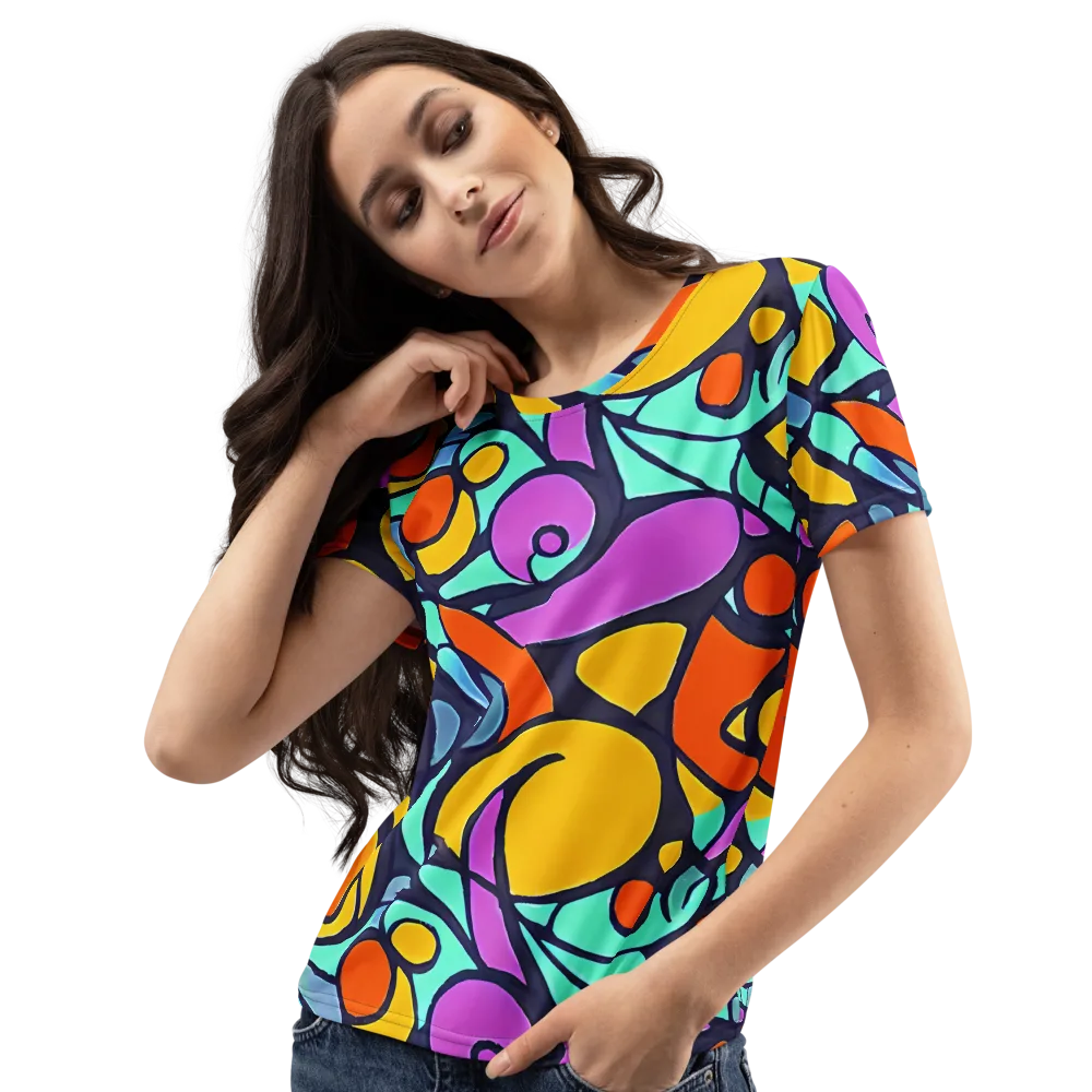 Ultraviolet Pop on Women's Crew Neck T-Shirt — Left Front