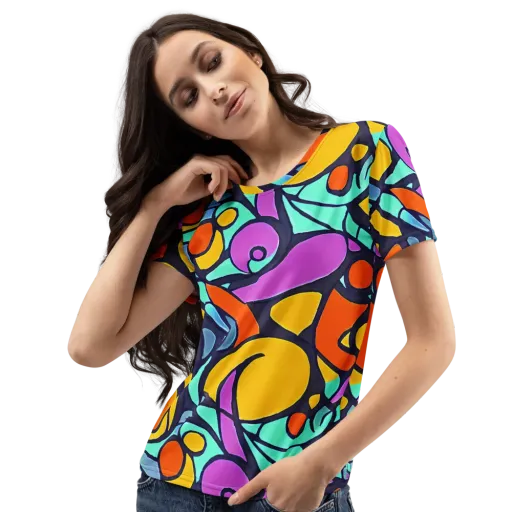 Ultraviolet Pop on a Women's Crew Neck T-Shirt