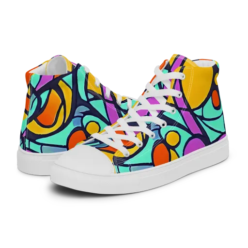 Ultraviolet Pop on a Women's High Top Canvas Shoes