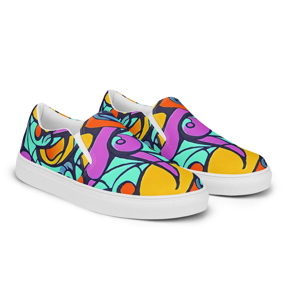 Ultraviolet Pop on Men's Slip-On Canvas Shoes — Right Front