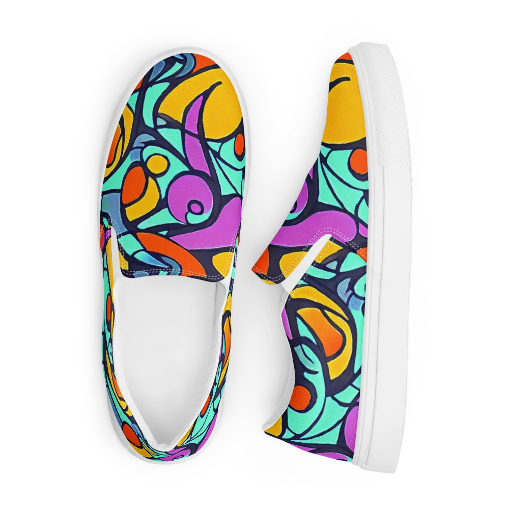 Ultraviolet Pop on Men's Slip-On Canvas Shoes — Front