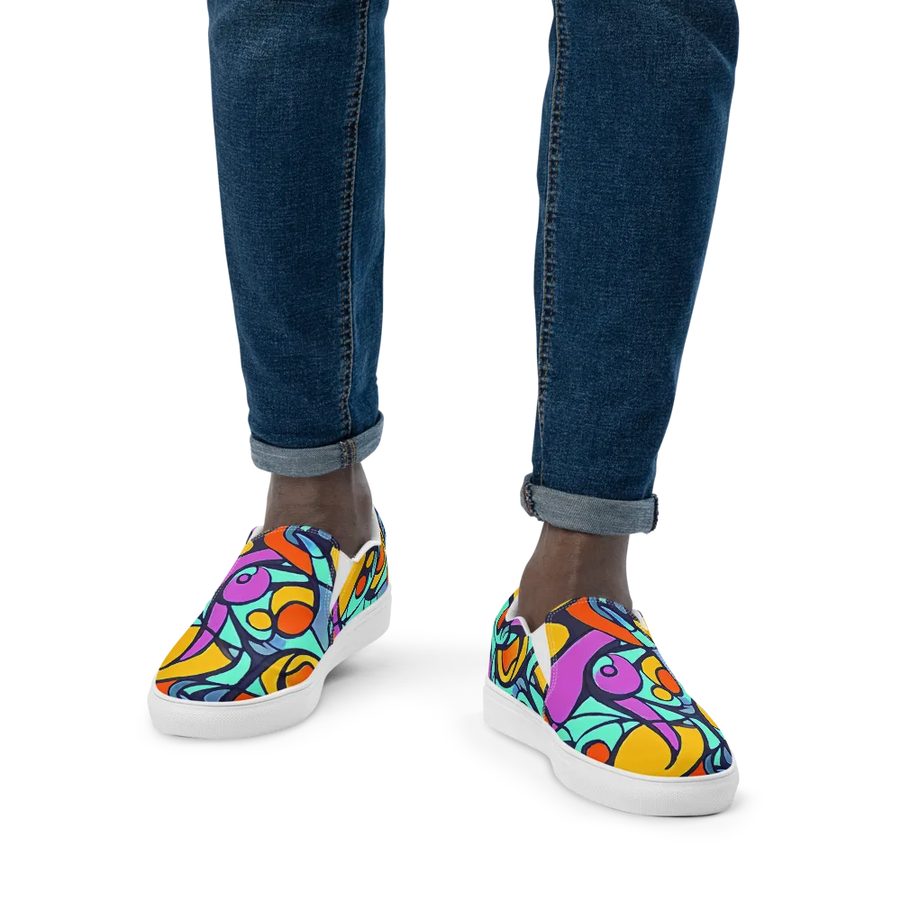 Ultraviolet Pop on Men's Slip-On Canvas Shoes — Front