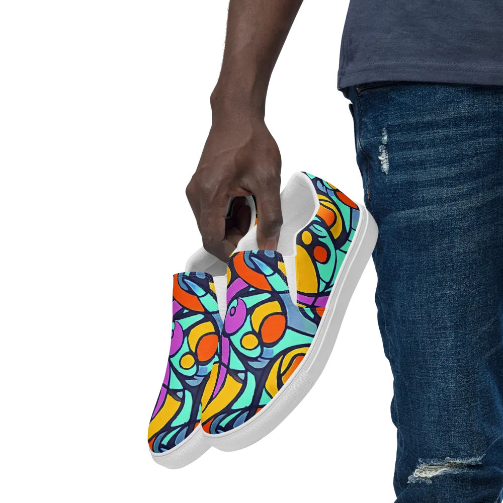 Ultraviolet Pop on Men's Slip-On Canvas Shoes — Left Front